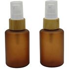 Yc001132n60ml2pcs Refillable Containers Brown Pet With Bamboo Head Empty 653334767271