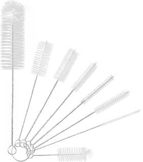 Yolaist 823895692507 8 Pcs Bottle Cleaner Brush And Straw Long Deep Nylon White