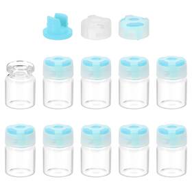 Zaplyte 641832912101 3ml Clear Glass Sample Vials 10pcs Small Liquid Bottles Blue