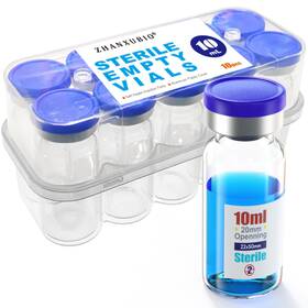 Zx-box-vial-5ml-10m Zhanxubio 768523309443 Sterile Empty Vial Glass Vials With Self-healing Injection Port 10ml