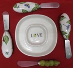 Set Of 3 Harry & David Spreaders, 1 Olive Spreader, Dish For Spreads. Fixed Price $40.00.