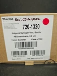 Thermo Scientific Syringe 13 Mm Diameter 0.2 Um Pes 100 Filters. Fixed Price $196.00.