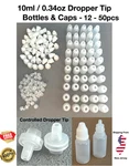 12PCS - 50PCS 10ML / 0.34OZ Precise Controlled Dropper Tip Bottles With Caps. Fixed Price $9.99.