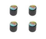 Flamingo - Tire Rim Wheel Valve Stem Caps Black. Fixed Price $8.99.