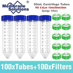 100PCS Pes Syringe Filters 0.22 13MM/25MM/33MM + 50ML Conical Centrifuge Tubes. Fixed Price $104.49.
