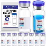 Ks-tek Sterile Empty Vials With Self Healing Injection 10 Ml, Transparent. Fixed Price $17.69.
