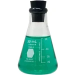 Kimble Kimax 50ML Narrow Mouth Erlenmeyer Flask With Rubber Stopper (single). Fixed Price $9.99.