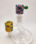 14MM Glass Wigwag Heady Slide Handle Bowls. You Get 2 High Quality. Fixed Price $29.99.