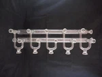 Kontes Glass 5-PLACE Double Hi-vac Valve Size 15 O-ring Con. Vacuum/gas Manifold. Fixed Price $391.99.