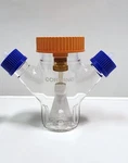 Corning 4500-500 Glass Spinner Flask W/ 100MM Center Cap And 2 Angled Sidearms. Fixed Price $425.00.