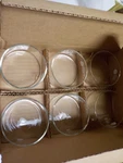Pyrex Lab Crystalizing Dishes #3140 (80 Mm) New Old Stock Original Box Of 6. Fixed Price $50.00.