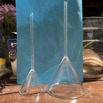 (2) Corning Pyrex Glass Different Sizes Id 60 Angle Fluted Funnel. Fixed Price $30.00.