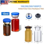 1000PCS Crimp Top Headspace 10ML Glass Vials Aluminum Caps Hplc Lab Clear Bottle. Fixed Price $220.00.