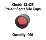 900 Kimble 13-425 Open-top Screw Thread Caps Red White Pre-slit Septa For Vial. Fixed Price $200.00.