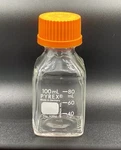 100ML Pyrex Bottle Made In Germany No. 1396 Orange Lid Glass Stash Jar Liquid. Fixed Price $13.99.