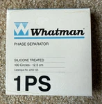 Whatman 1PS Phase Separators Silicone Treated 12.5 Cm. Filter Paper (lot Of 100). Fixed Price $35.00.
