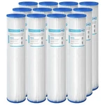 12 Pack 5/20/50 Micron 20"X4.5" Big Blue Washable Pleated Sediment Water Filter. Fixed Price $45.78.