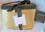 Joan & David Diamond Metallic Gold Make-up Toiletry Train Case 2 Bottles Nwt. Fixed Price $20.00.