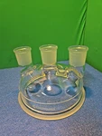 Chemglass Reaction Vessel Lid, 3-NECK 45/50 200MM CG-1940-09 CG194009. Fixed Price $425.00.
