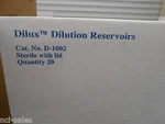 Box Of 20 Dilux Sterile With Lid Dilution Reservoirs D-1002. Fixed Price $49.99.
