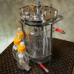 4L Sartorius-type Jacketed Double Wall Glass Bioreactor Fermenter Vessel. Fixed Price $2189.99.