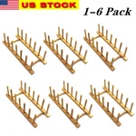 Bamboo Wooden Dish Rack, Plate Stand Pot Lid Holder, Kitchen Organizer. Fixed Price $12.99.