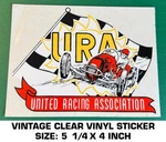 United Racing Association - Vintage 90'S Clear Vinyl Decal Sticker. Fixed Price $9.54.