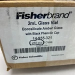Box Of 288 Fisher Brand 14-955-321 Amber Glass 2ML Vial W/black Cap. Fixed Price $255.03.