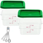 Cambro Polycarbonate Square 2 Quart Food Storage Container, Pack Clear, Wit.... Fixed Price $51.39.