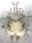 Kontes Vacuum Platform With Ace 4-NECK Reaction Vessel Sj 35, 28/15, 3X 12/5. Fixed Price $98.76.