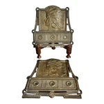 Converted Judd Native American Indian Expandable Book Rack Brass Wall Art. Fixed Price $148.00.