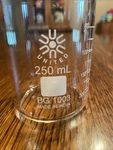 United Bg 1003 250ML Graduated Glass Low Form Beaker, Heavy Duty Made India. Fixed Price $8.00.