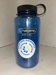 Nalgene Wide Mouth Round Loop-top Water Bottle 32 Oz Blue Black. Fixed Price $14.99.