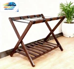 Solid Wood Luggage Rack, Foldable Suitcase Stand, Holder With Storage Sh. Fixed Price $53.55.