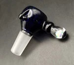 Cobalt Blue Nose Opal Handle 14MM Glass Bowl By Subconscious Design Usa. Fixed Price $55.00.
