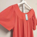 National Women Xl Coral Orange Cotton Blend Ruffle Hem Lounge House Dress 25253. Fixed Price $27.99.