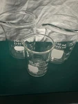 Set Of 3 Clear Corning Pyrex Beakers 2-250 Ml, 1-100. Fixed Price $25.00.