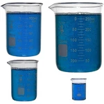 Glass Beaker Set - Sizes 10, 50, 100 And 250ML, Karter Scientific 214T2. Fixed Price $7.99.