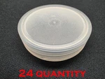 24 Clear Opaque Plastic (PP5) Regular Mouth Mason Style Jar Lids. Fixed Price $19.95.