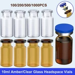 1000X Crimp Top Headspace 10ML Vials Aluminum Caps Hplc Lab Glass Bottle. Fixed Price $220.00.