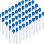 Teenitor 50 Pack Clear Plastic Test Tubes With Blue Caps 13 78MM Great For Ha.... Fixed Price $17.35.