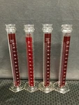 (4) Pyrex Glass 250ML Single Scale Lifetime Red Graduated Cylinder Beaded Rim. Fixed Price $70.99.