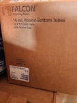 Falcon 16ML Round Bottom Test Tubes W/ Screw Caps Sterile 500/CASE Lab. Fixed Price $89.00.