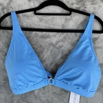 Anne Cole Xl Blue Halter Bikini Top Ring Accent Keyhole Triangle Swim Nwt. Fixed Price $10.00.