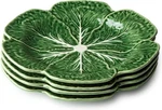 Le Jardin Cabbage 3D Dinner Plates, Set Of Four -11" Sculpted Green Stoneware.... Fixed Price $60.99.