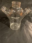 Lot Of 3 Wheaton Lab Glass Bottles, Graduated 250 Ml Side Arms (no Caps). Fixed Price $65.00.
