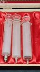 Antique Laboratory Syringe Cylinders Medical Glassware Set Of 3. Fixed Price $75.00.