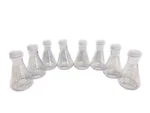 (8) Thermo Nalgene 125ML Pc Graduated Erlenmeyer Flasks W/ Caps 4108-0125. Fixed Price $74.99.