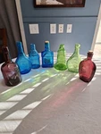 Wheaton Colored Glass Bottles Vintage Collectibles 15$ Each. Fixed Price $15.00.