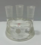 Ace Glass 500 Ml Reaction Flask Head 4" Model 6486-10 Three Neck Center. Fixed Price $49.99.